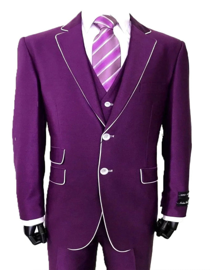 Purple Sharkskin Prom Tuxedo Suit