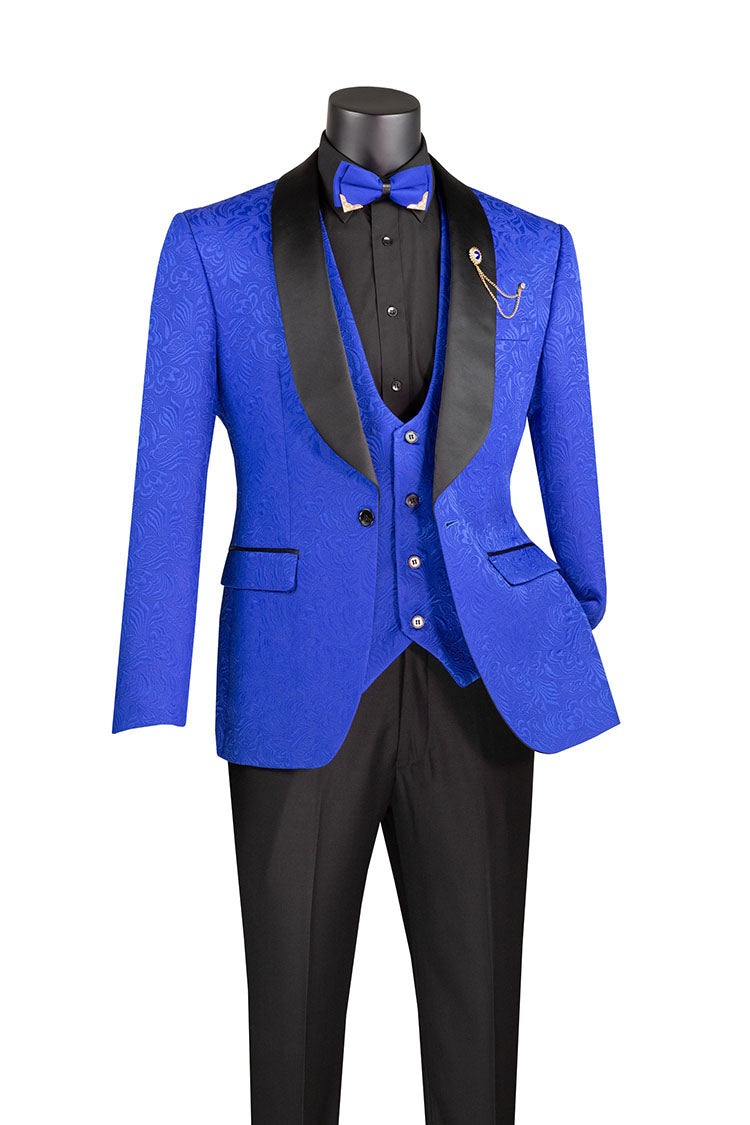Slim Fit Royal Jacquard Tuxedo 3 Piece