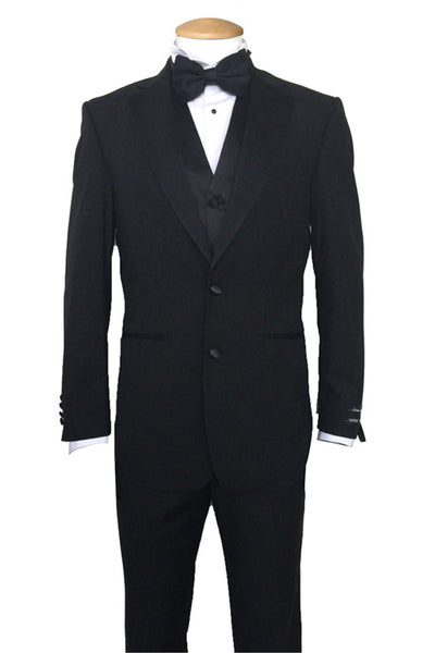 Classic 2 Button Black Vested Tuxedo