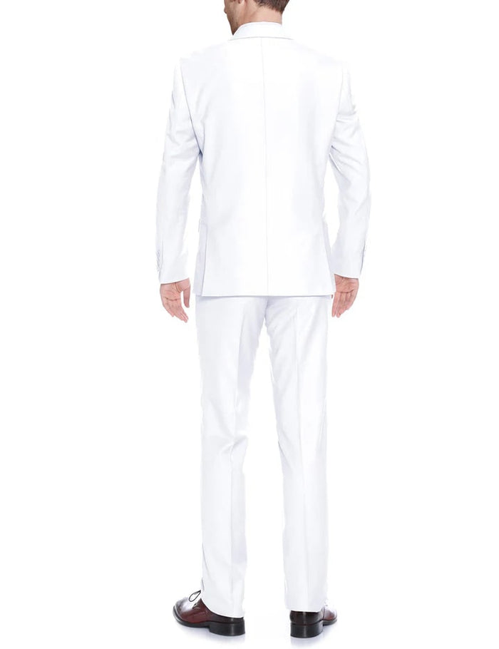 Men's Classic Two Button White Suit