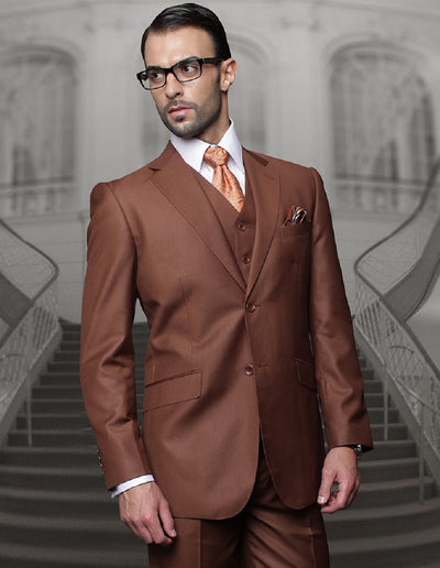 Classic Fit Wool Suit with Pleated Pants & 2 Button Jacket