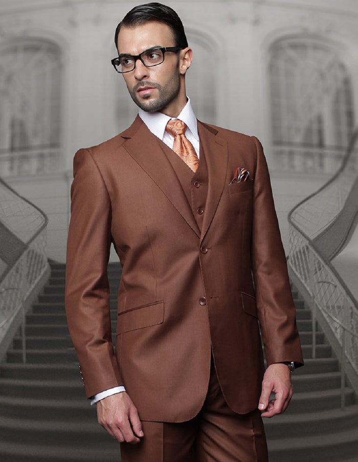 Classic Fit Wool Suit with Pleated Pants & 2 Button Jacket