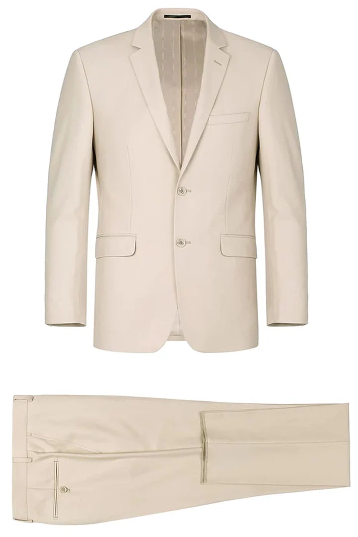 Classic Two Button Suit with Vest Option - Light Tan