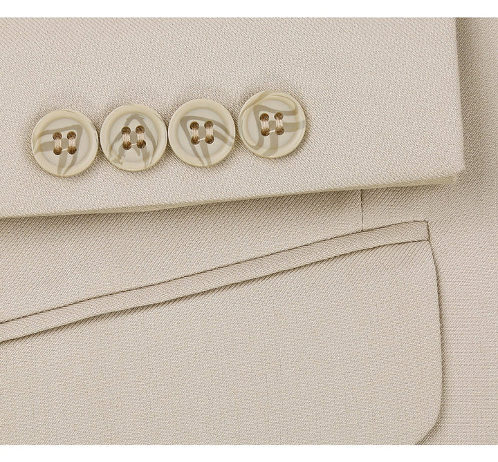 Classic Two Button Suit with Vest Option - Light Tan