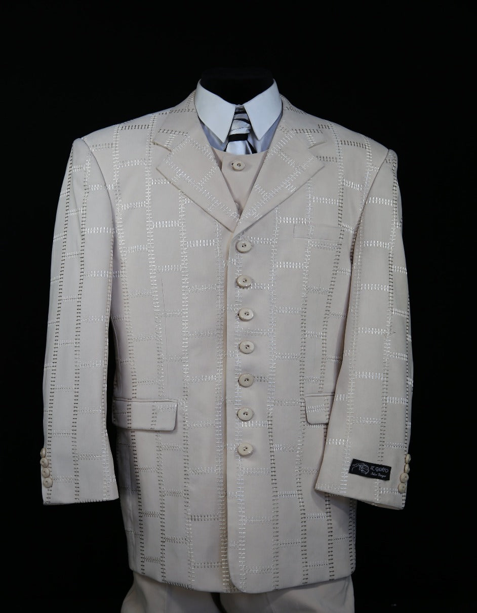 Champagne Tan Pattern Suit for Men