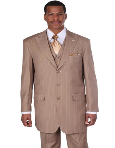 Tan 1920s Pinstripe Suit for Men