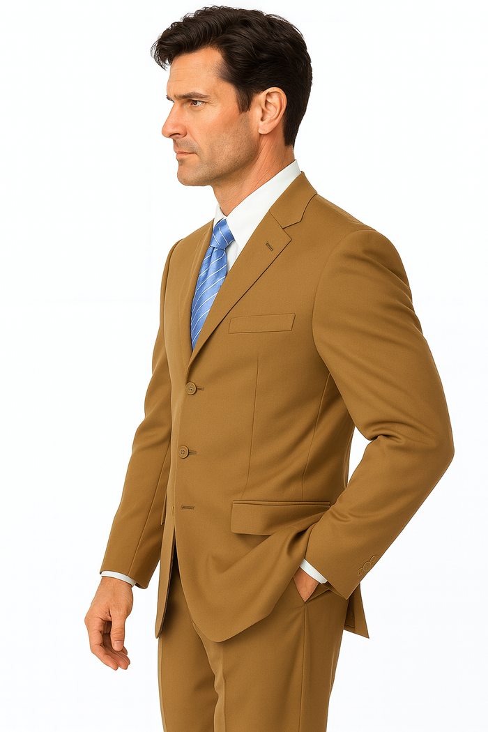 Milano Moda 3-Button Navy Suit for Men