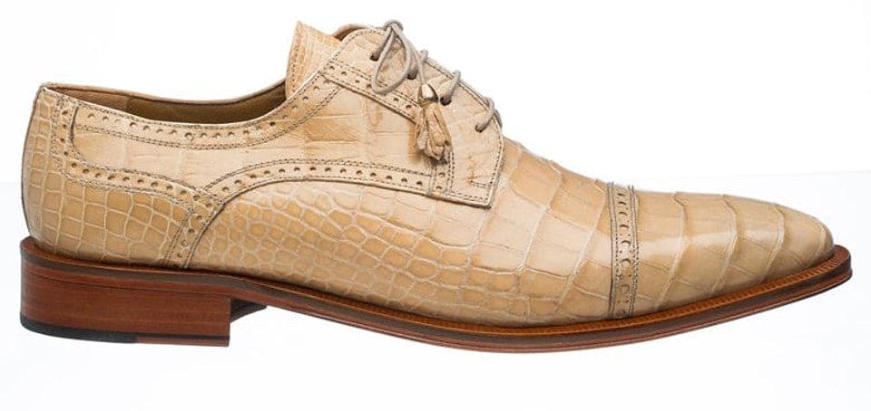 Ferrini Dune Tan Monti Cap Toe Alligator Shoes