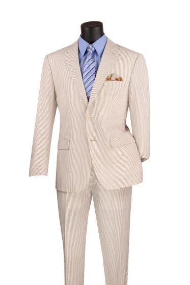 Vinci Black Seersucker Two Piece Suit