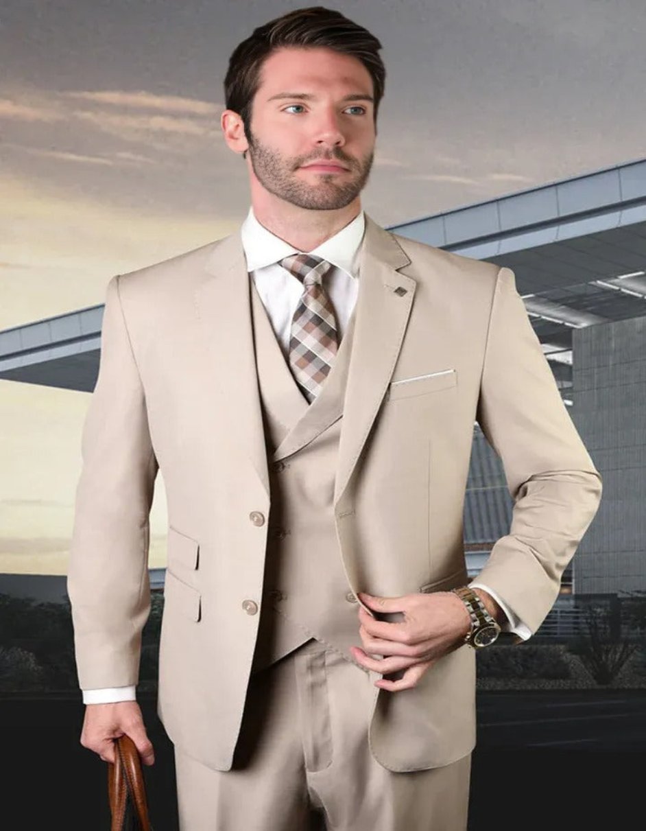 Classic Fit Pleated Pant Double Breasted Suit