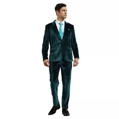 Mens Designer Velvet Suit - Peak Lapel 2-Piece