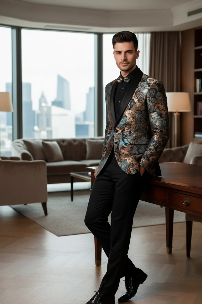 Teal Tuxedo Jacket