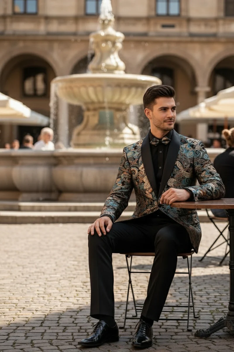 Teal Tuxedo Jacket