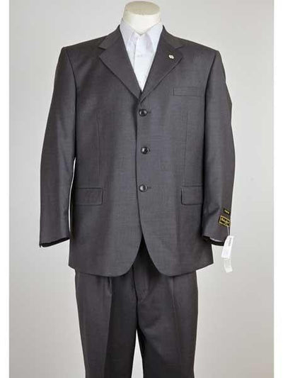 Men's Three Button Classic Fit Charcoal Suit