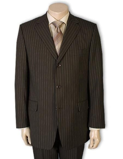 Groomsmen Suits Cheap Priced Men's Dress Suit For Sale Jet Brown Pinstripe Light Weight 3 or 4 Button Style On Sale