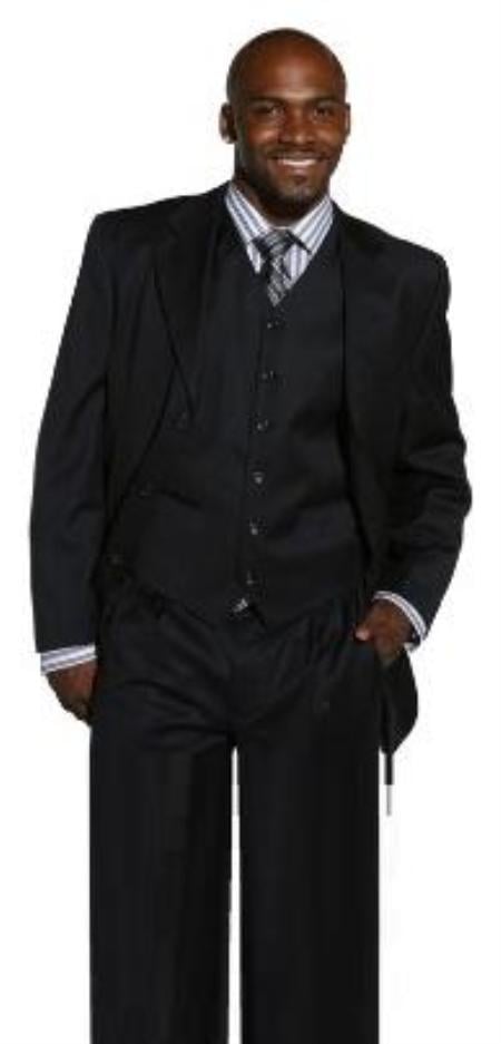 Men's High High Vested 3 Piece Dress three piece suit Pleated Pants Wool Cheap Priced Business Suits Clearance Sale Available in 2 or Three ~ 3 Buttons Style Regular Classic Cut