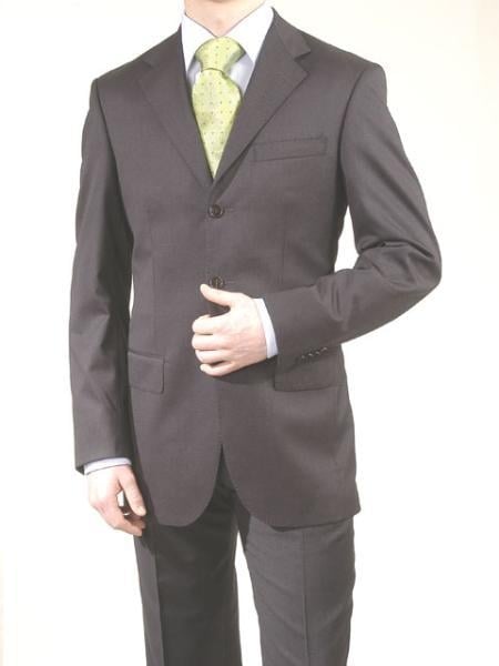 Men's Charcoal Gray 3 Button Dress Business Suits On Sale - Color: Dark Grey Suit