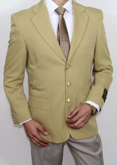 Mens Gold Blazer in 2 Buttons Style