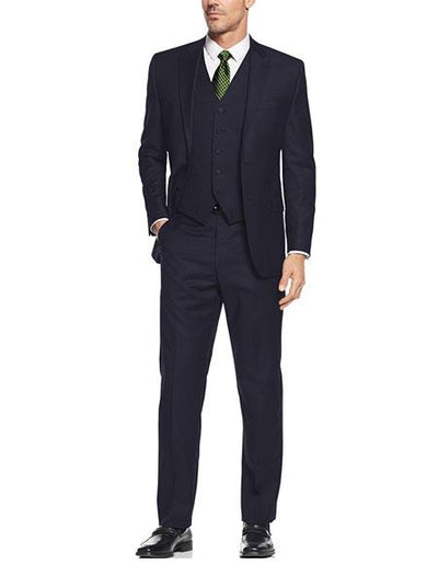 Navy Vested 3 Pieces Suit