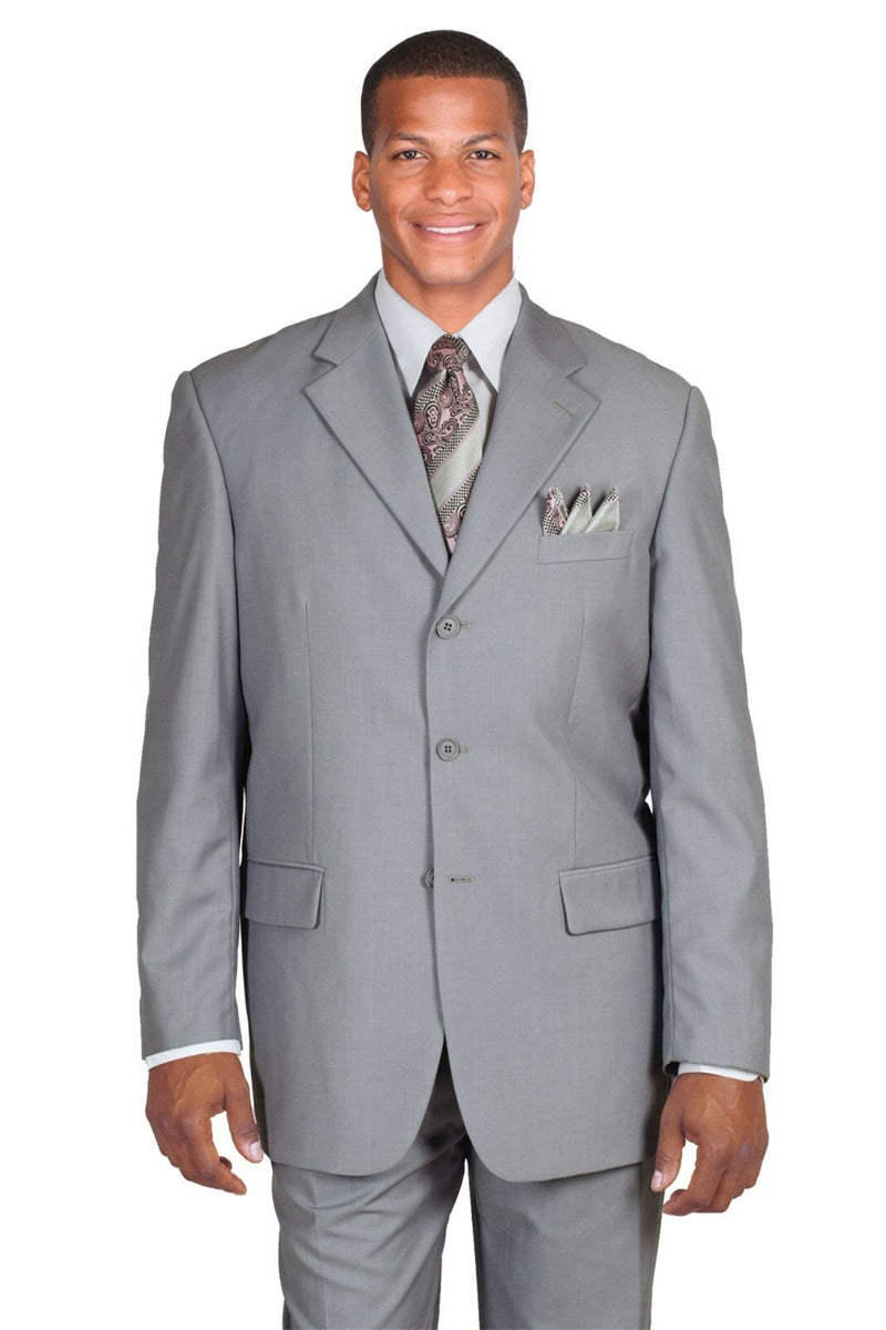 Classic Grey Men's 3-Button Suit Two-Piece