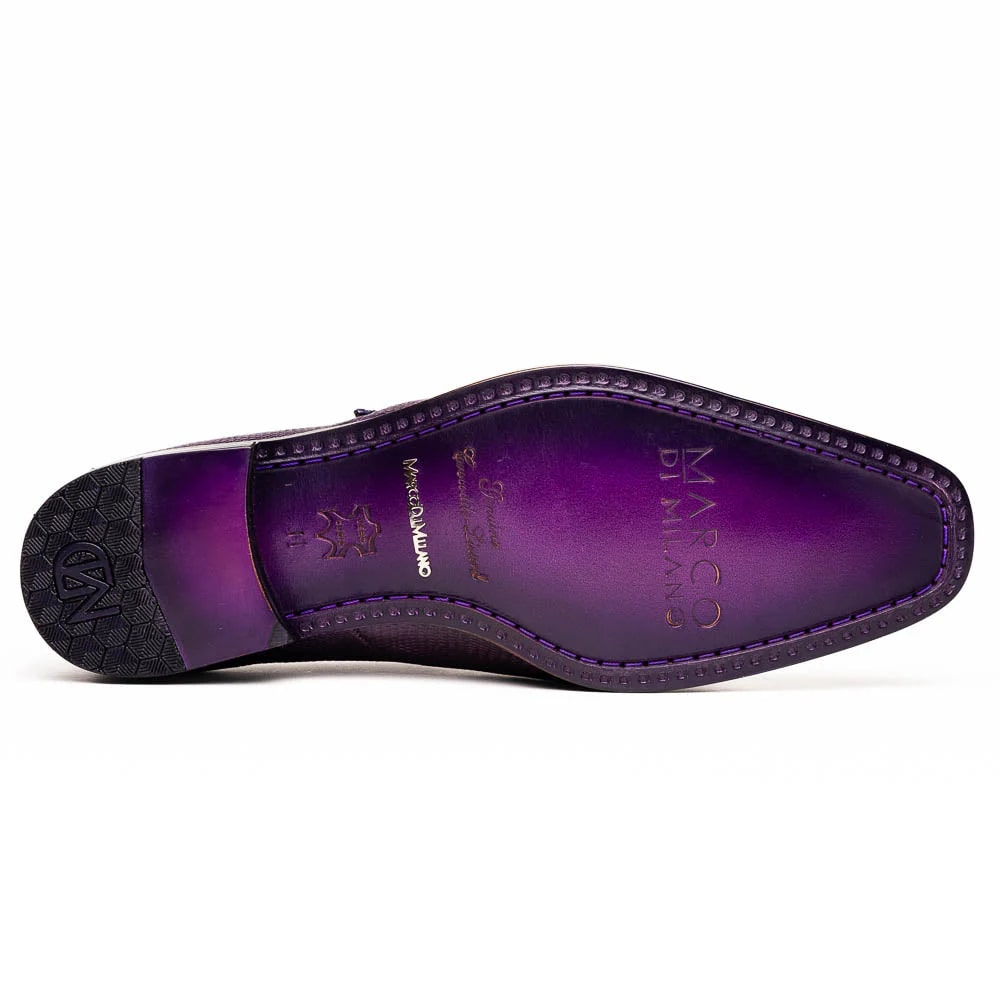 Toluca Purple Lizard & Crocodile Monk Straps