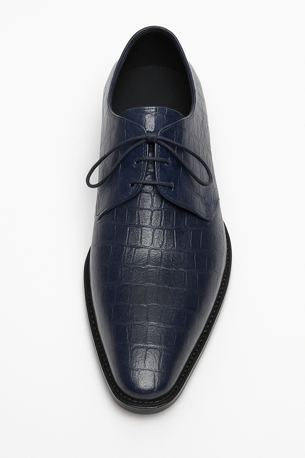 Los Altos Caiman Belly Derby Shoes Faded Navy