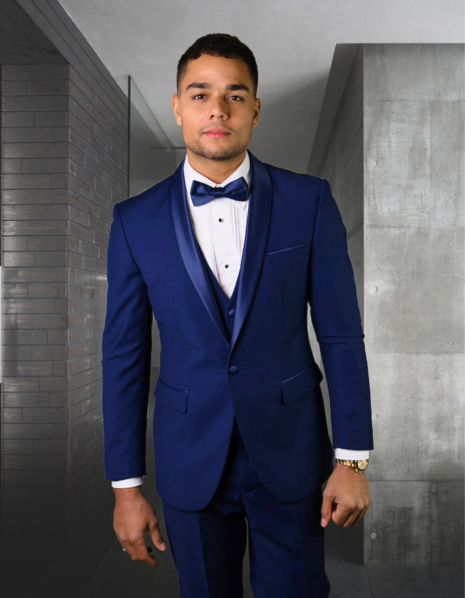 Sapphire Blue Slim Fit Wool Tuxedo
