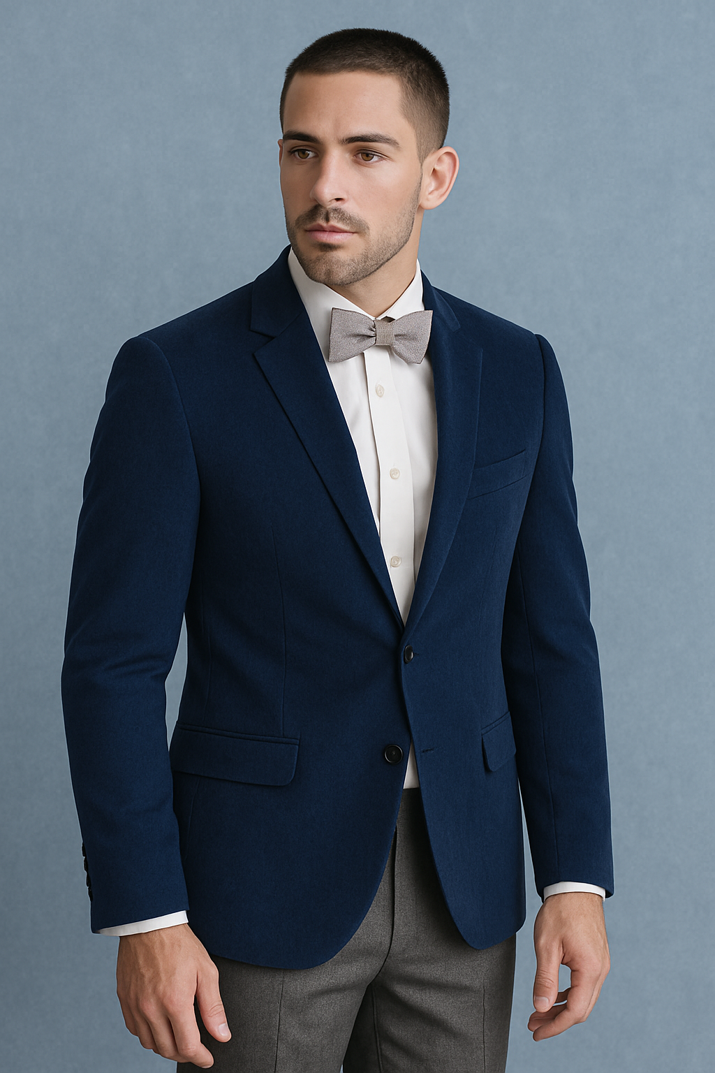 Mens Velvet Dinner Jacket - Mens Tuxedo Blazer With Trim Shawl Collar Navy Blue