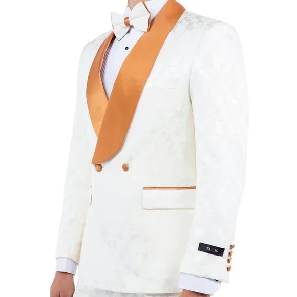 Paisley Skinny Double-Breasted Tuxedo by Tazzio