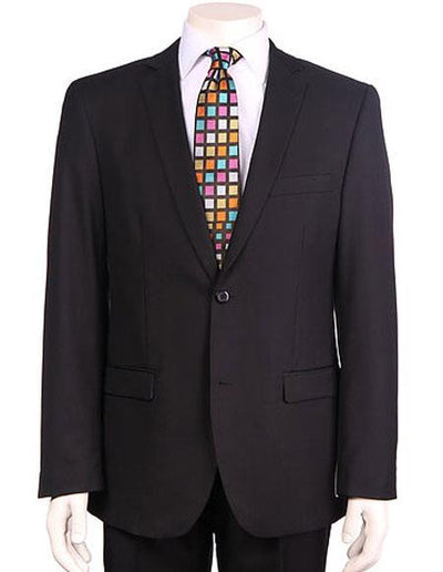 Men's Vitali Authentic 2 Button Black Slim Fit Suit