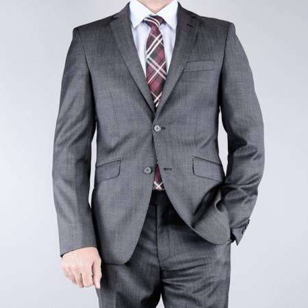 Tiglio Men's Slim Fit patterned Black 2-button Suit - High End Suits - High Quality Suits