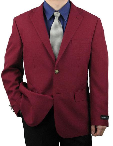 Classic 2 Button Burgundy Men's Blazer