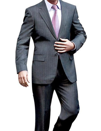 Men's 2 Button Charcoal Pinstripe Suit - Color: Dark Grey Suit