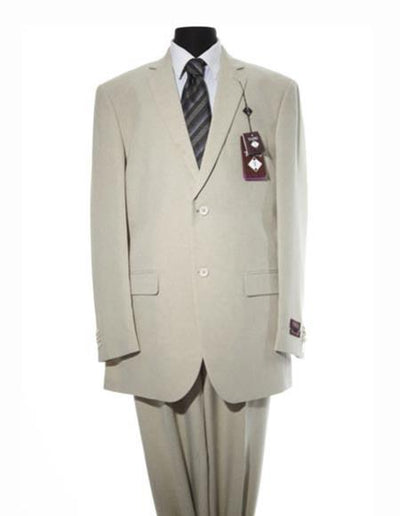 Men's 2 Button Solid Ivory Modern Fit Suits Suit
