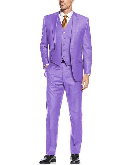 Lavender ~ Lilac 2 button Vested Suit Flat Front Pants