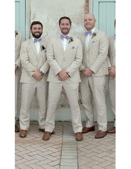 Alberto Nardoni Men's Natural Two Buttons Suit