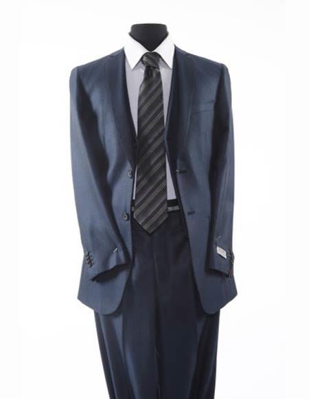 Tazzio Brand Suit Men's 2 Button Dark Navy Blue Suit For Men Textured Pattern Suit