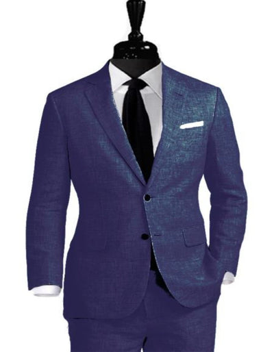 Alberto Nardoni Navy Linen 3-Piece Suit