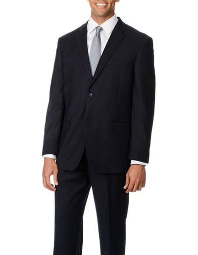 Brand: Caravelli Collezione Suit - Caravelli Suit - Caravelli italy Navy Blue Suit - Navy Suit Caravelli Men's Double Vent 2 Button Dark Blue Suit