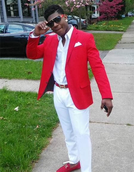 Red Blazer Prom Suit Set - Affordable Big Sizes