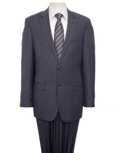 Designer Affordable Inexpensive Men's Two Buttons Gray Suit with Flat Front Pant