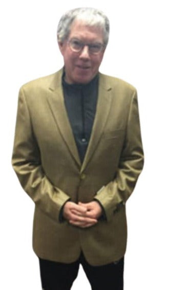 Men's 2 Button Gold Mustard Bijan Color Mini Weave Pattern Blazer Sport Coat