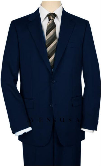 High-Quality 2 Button Dark Navy Blue Suit For Men Side Vented Suit Wide Leg 22 Inch Pleated Pants Jacket