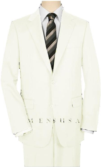 High-Quality 2 Button OFF White Suit Wide Leg 22 Inch Pleated Pants Side Vented Jacket
