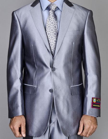 Giorgio Fiorelli Suit Men's Shiny Two Buttons Authentic Giorgio Fiorelli Brand suits Flat Front Pants