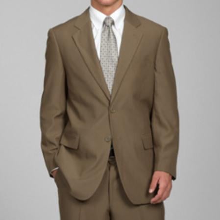Designer Men's Taupe 2-Button Suit