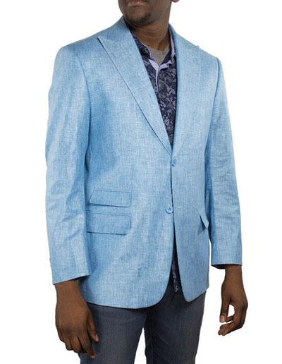 Mens Turquoise Linen Summer Fabric Linen Fabric Blazer