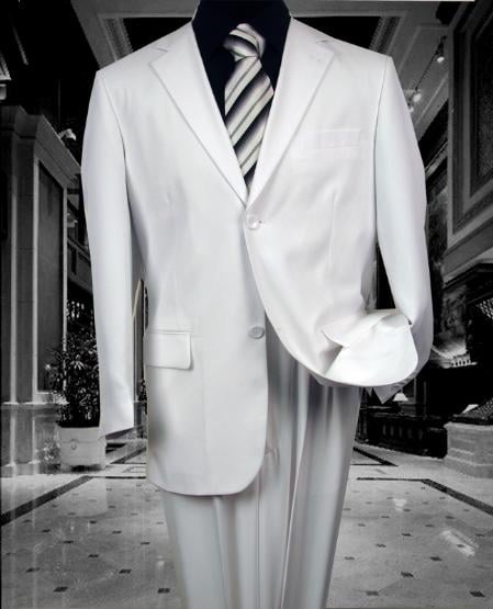 TS02 Extra Slim Fit Suit Men's SOLID COLOR WHITE 2 BUTTON 2PC Suits Fo