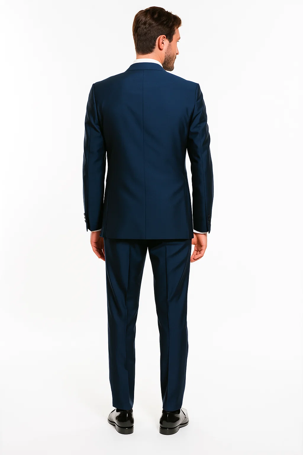 Two Button Shawl Trim Lapel Navy Blue