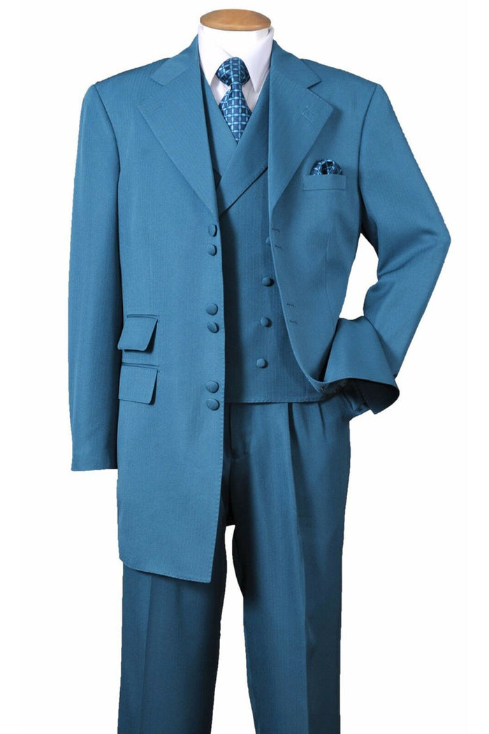 Men’s Turquoise Double Breasted Zoot Vest